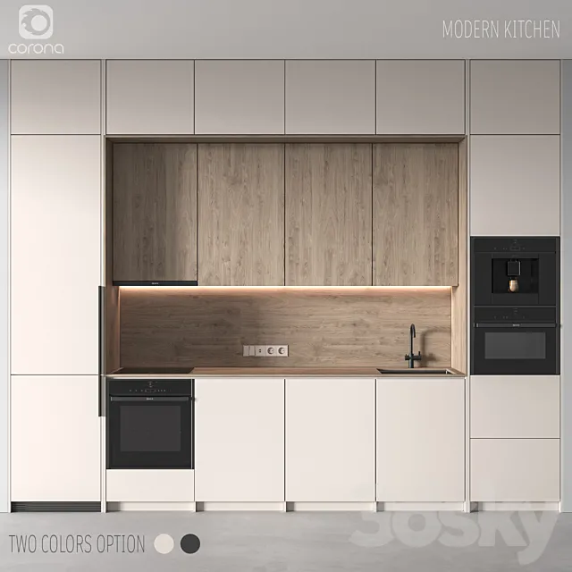 modern kitchen 3ds Max