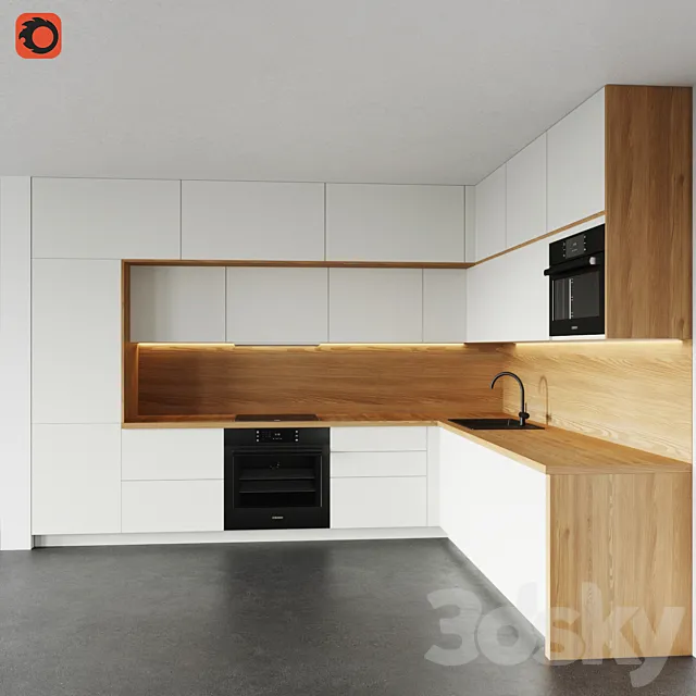 Modern kitchen 3DS Max Model