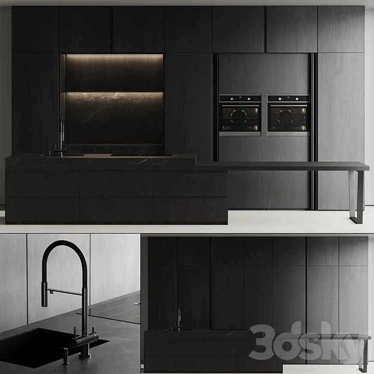 Modern kitchen with island 11 3DS Max Model