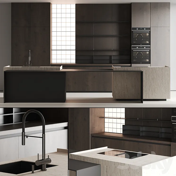 Modern kitchen with island 13 3DS Max Model