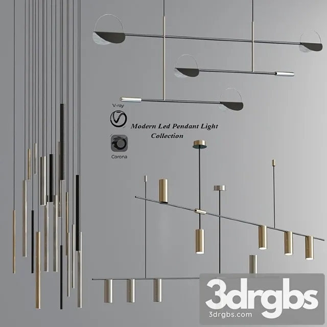 Modern led pendant light collection 3dsmax Download
