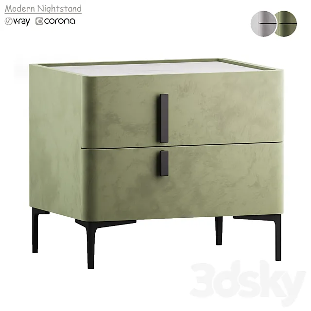 Modern Nightstand with Drawers 3ds Max