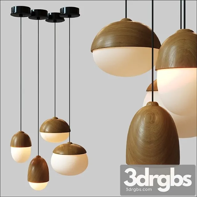 Modern Nodic Wood Acrylic Pendant Lamp Suspension Light Lighting Fixture DIY 3dsmax Download