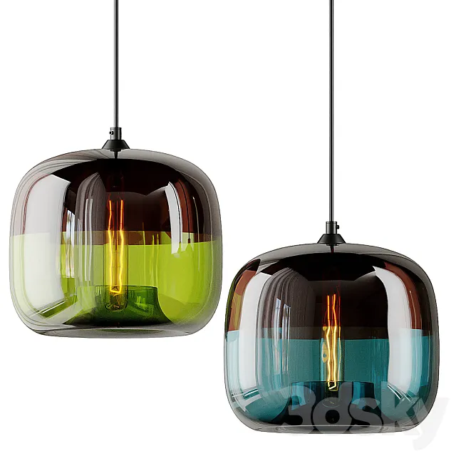 Modern Nordic Art Deco Colorful Hanging Glass 3DS Max Model