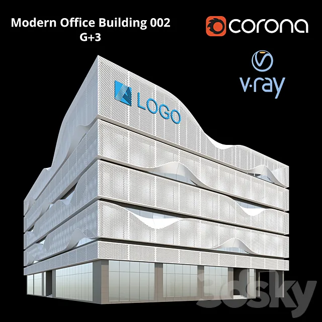 Modern Office Building 002 G + 3 3ds Max