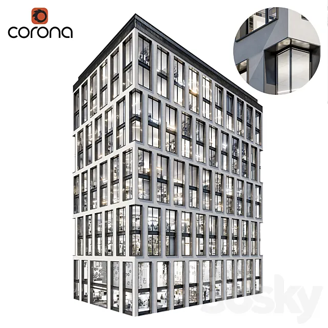 Modern office building 03 3DS Max Model