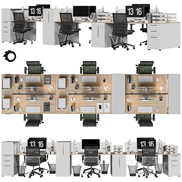 modern office furniture 3DS Max Model