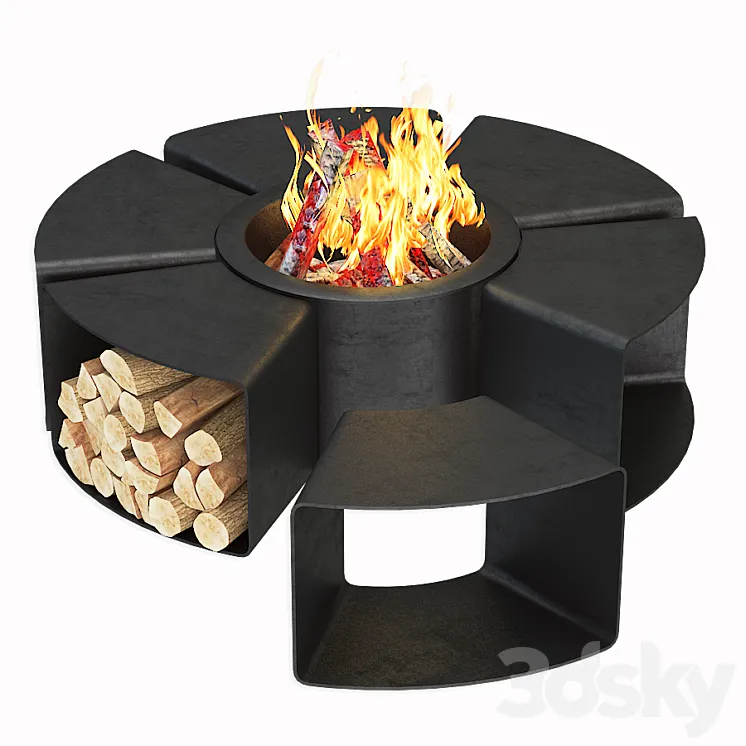 Modern Outdoor Fire Pits 3DS Max
