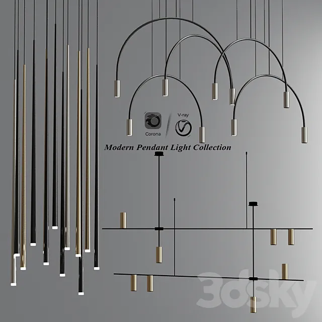 Modern pendant light collection 3DS Max Model