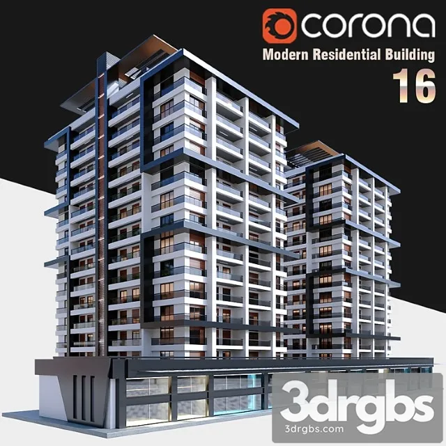 Modern Residential Building 016 3dsmax Download