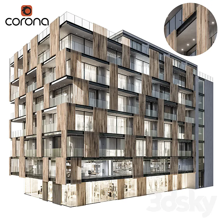 Modern residential building 04 3DS Max