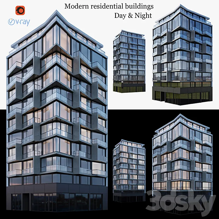 Modern residential building 2 3DS Max