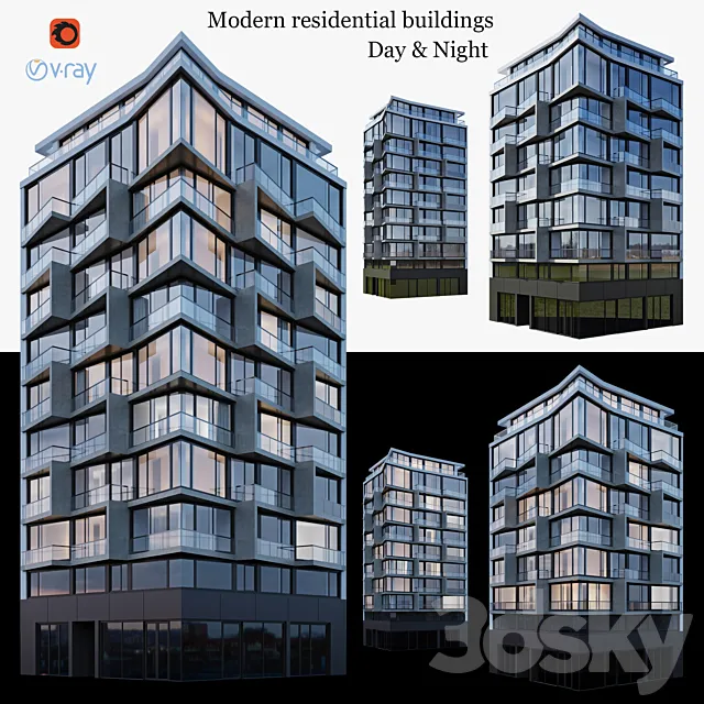 Modern residential building 2 3DSMax File