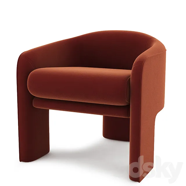 Modern Retro Lounge Chair by Vladimir Kagan Weimen 3ds Max