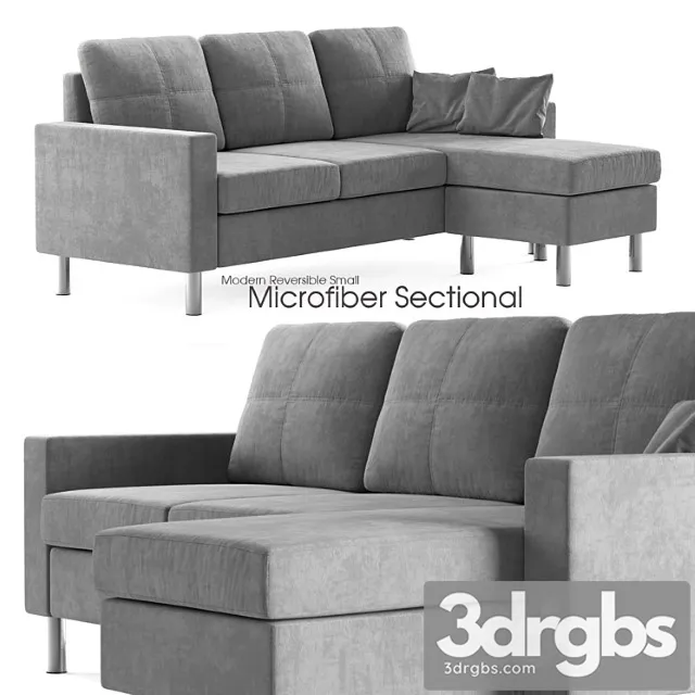 Modern reversible small microfiber sectional 2 3dsmax Download