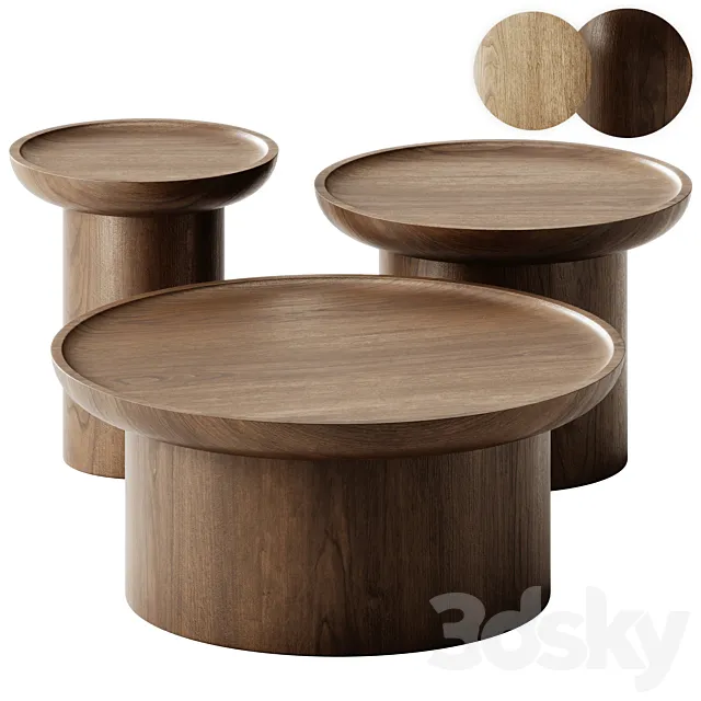 Modern Round Coffee Tables set by Martin and Brockett 3ds Max