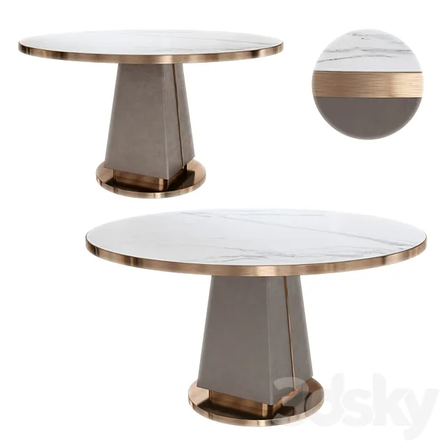 Modern round dining table01 3DSMax File