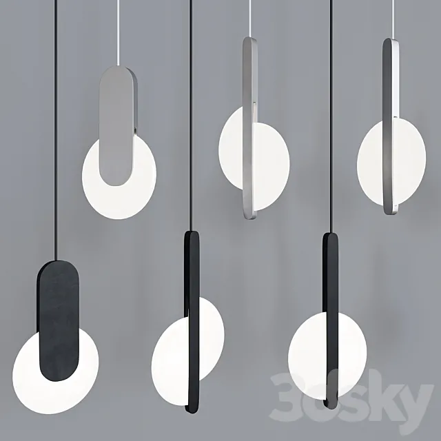 Modern Scandinavian High Ceiling LED Pendant Lamp 3ds Max