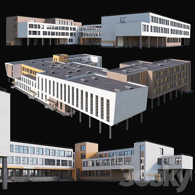 Modern school building 3DSMax File