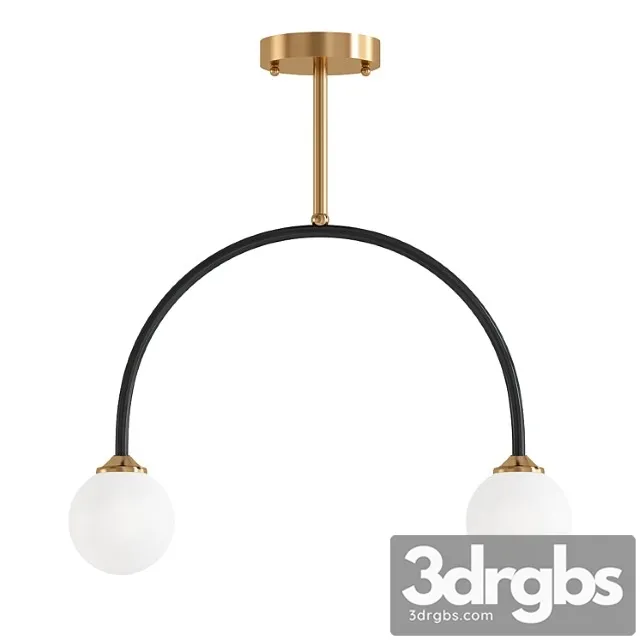 Modern simple 2 light arched brass