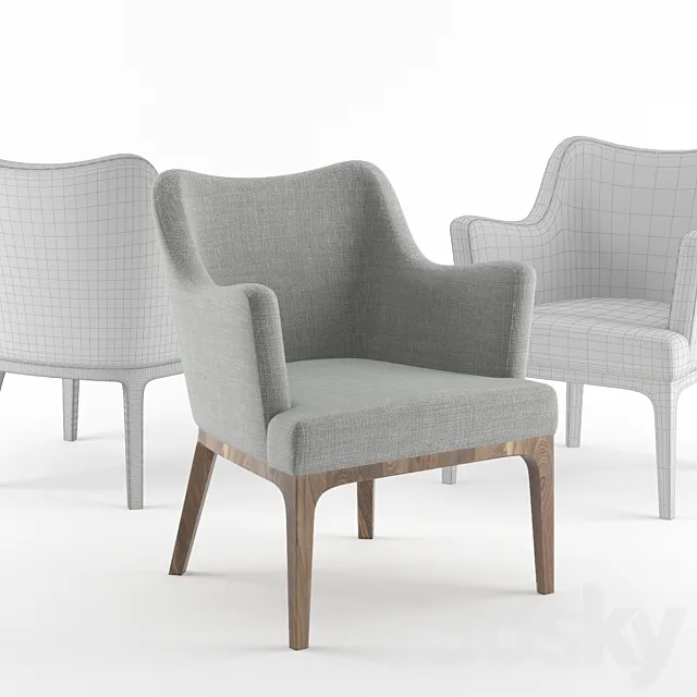 Modern simple armchair 3ds Max