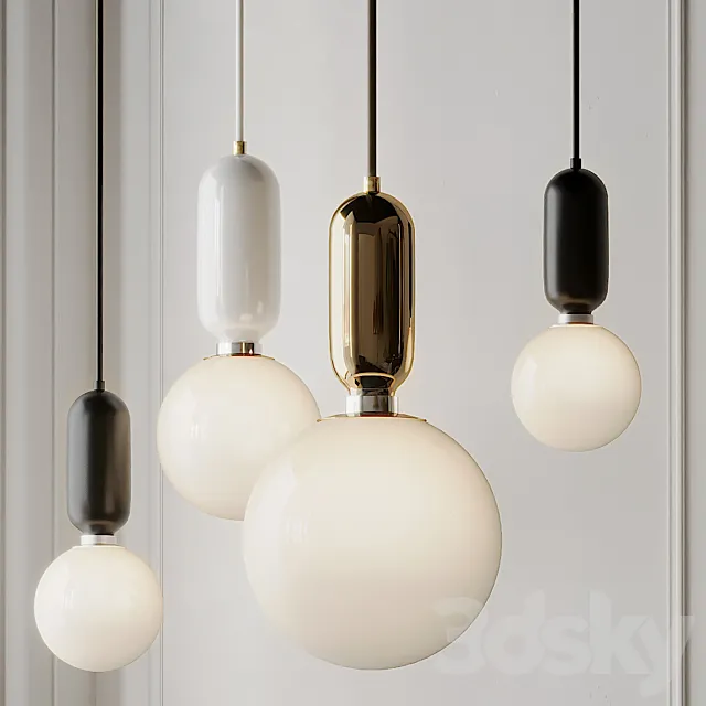 Modern Simple Led Pendant Lights – Glass Ball 3DSMax File