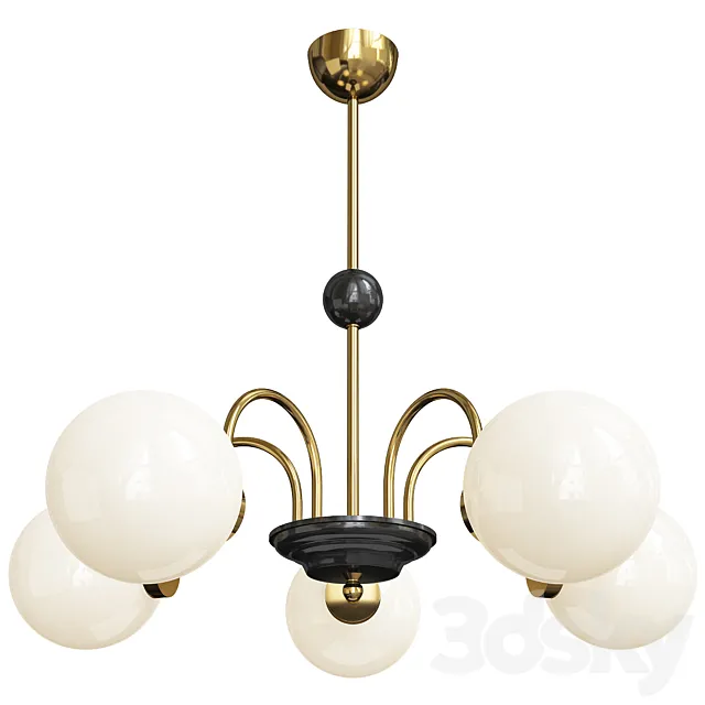 Modern simplicity round ceiling chandelier milk glass hanging light 3ds Max