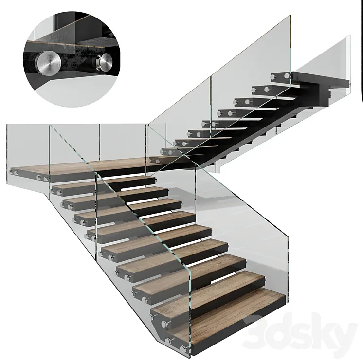 MODERN STAIR NO6 3DS Max Model