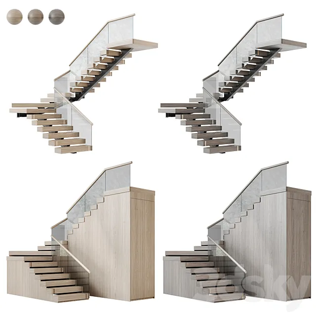 Modern staircase 18 3DS Max Model