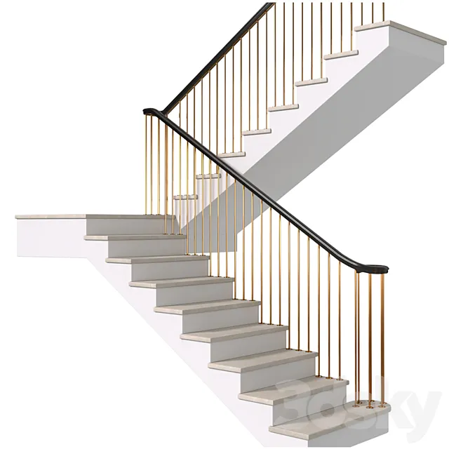 Modern staircase in Art Deco style. 3ds Max
