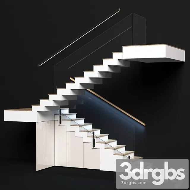 Modern Staircase With Built in Food System 3dsmax Download
