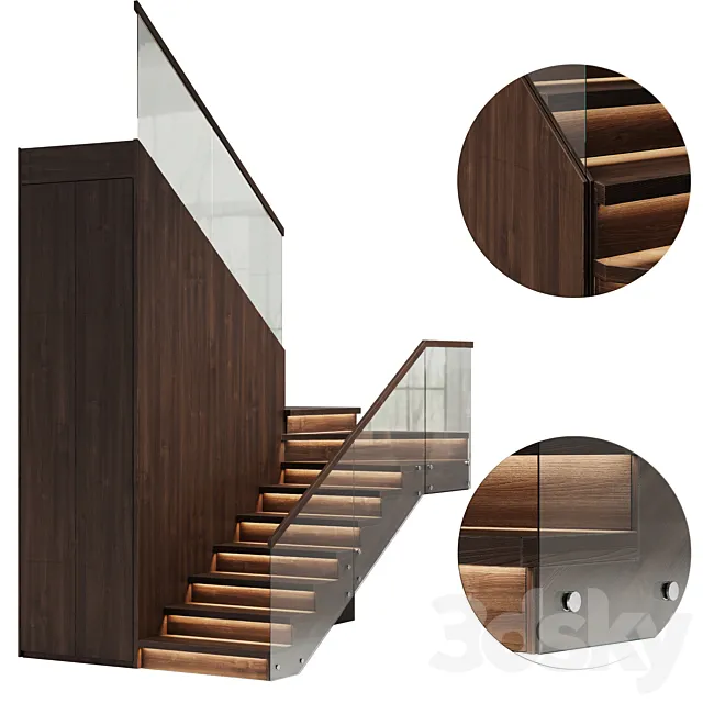 Modern stairs 2 3DS Max Model