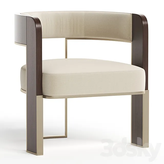 Modern Streamline Wide Barrel Chair 3ds Max