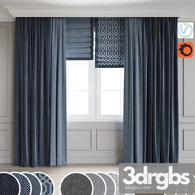 Modern style curtains 7 3dsmax Download