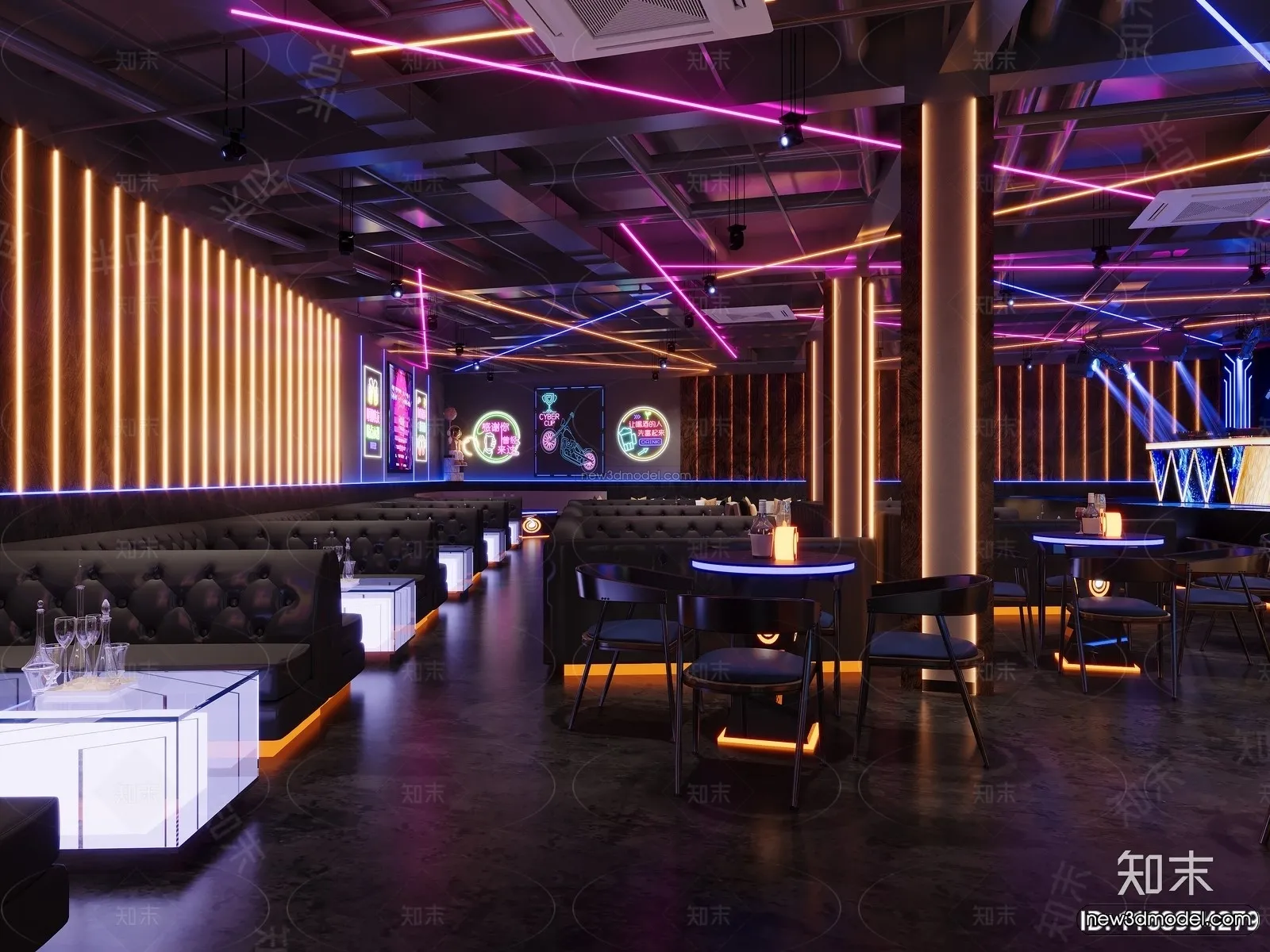 Modern Style Interior 3D Blocks and 3D Models – Bar 3D Scene – 718 – CORONA