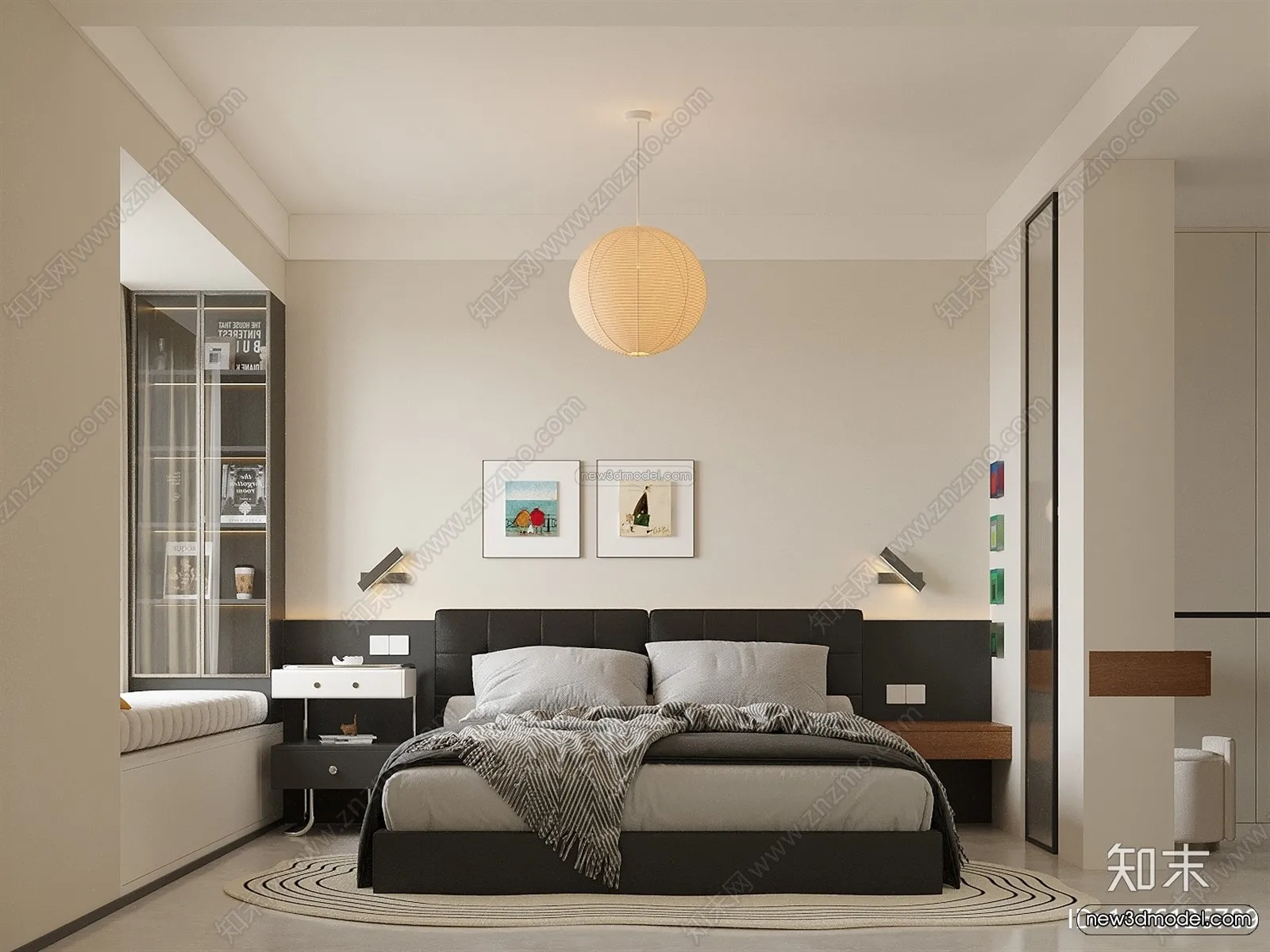 Modern Style Interior 3D Blocks and 3D Models – Bedroom 3D Scene – 420 – CORONA