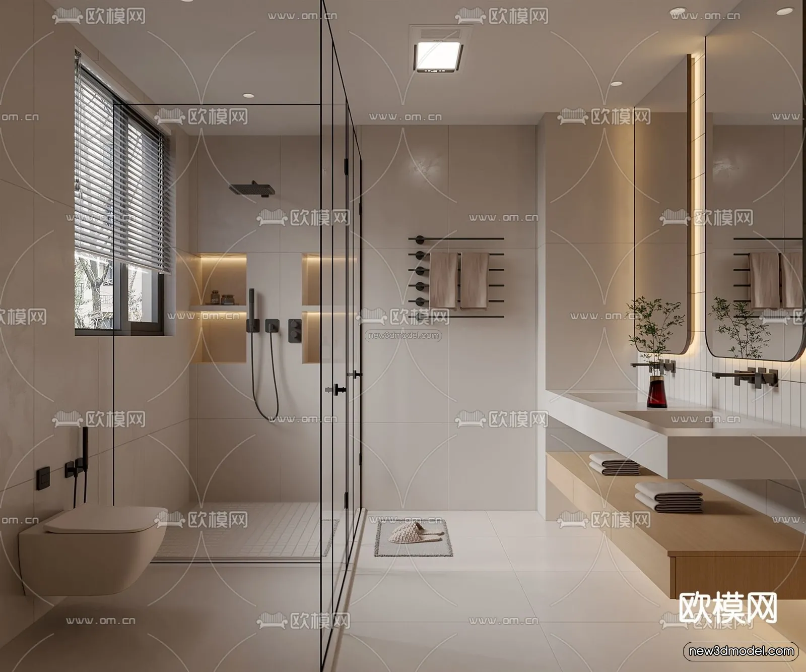 Modern Style Interior 3D Blocks and 3D Models – Bedroom 3D Scene – 426 – CORONA