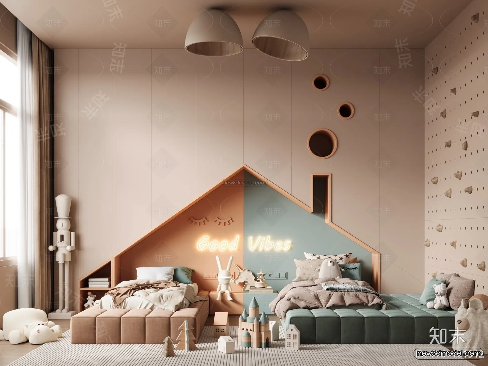 Modern Style Interior 3D Blocks and 3D Models – Bedroom 3D Scene – 468 – CORONA