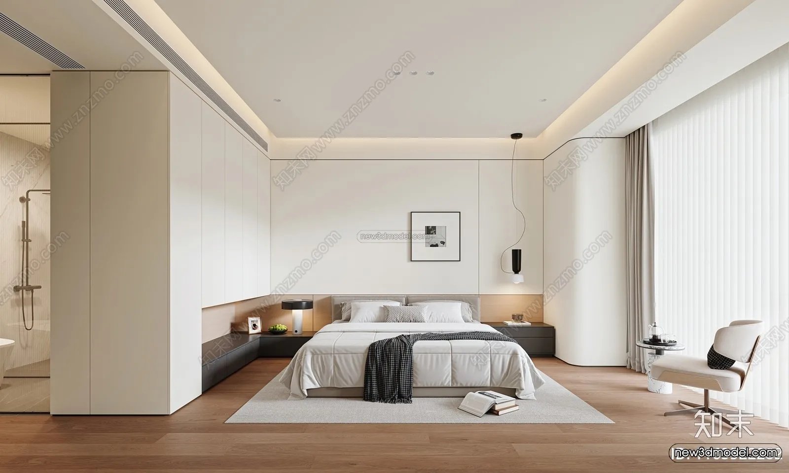 Modern Style Interior 3D Blocks and 3D Models – Bedroom 3D Scene – 499 – CORONA