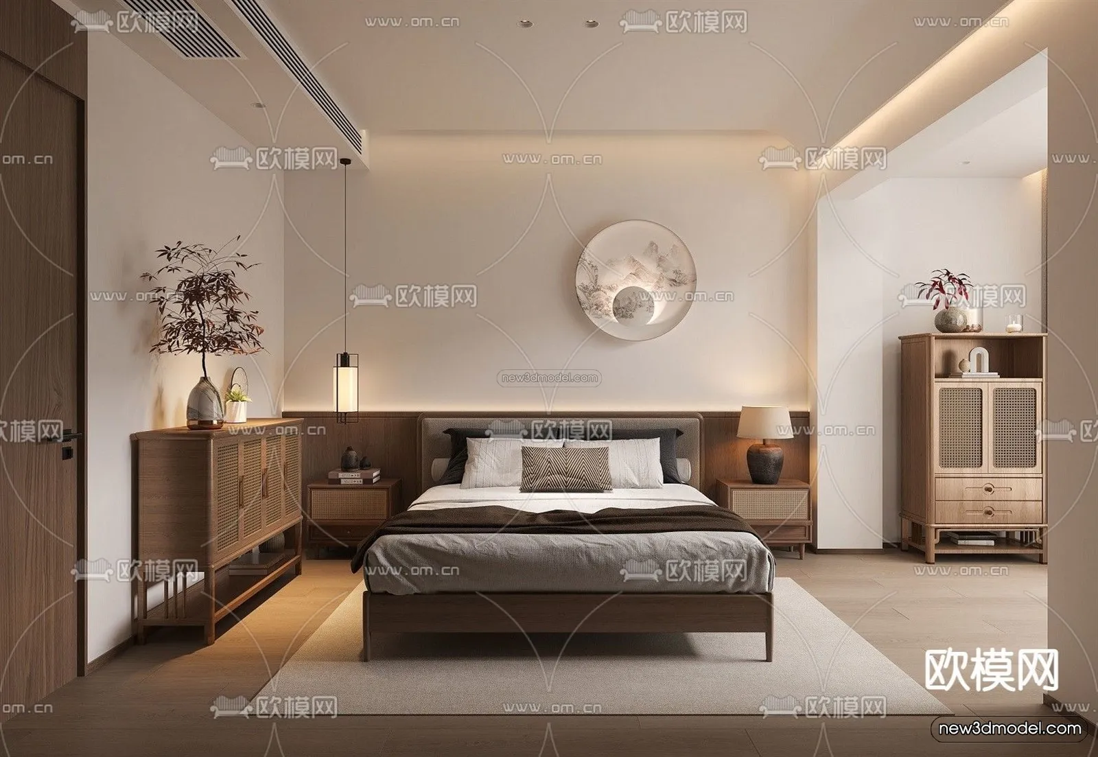Modern Style Interior 3D Blocks and 3D Models – Bedroom 3D Scene – 503 – CORONA