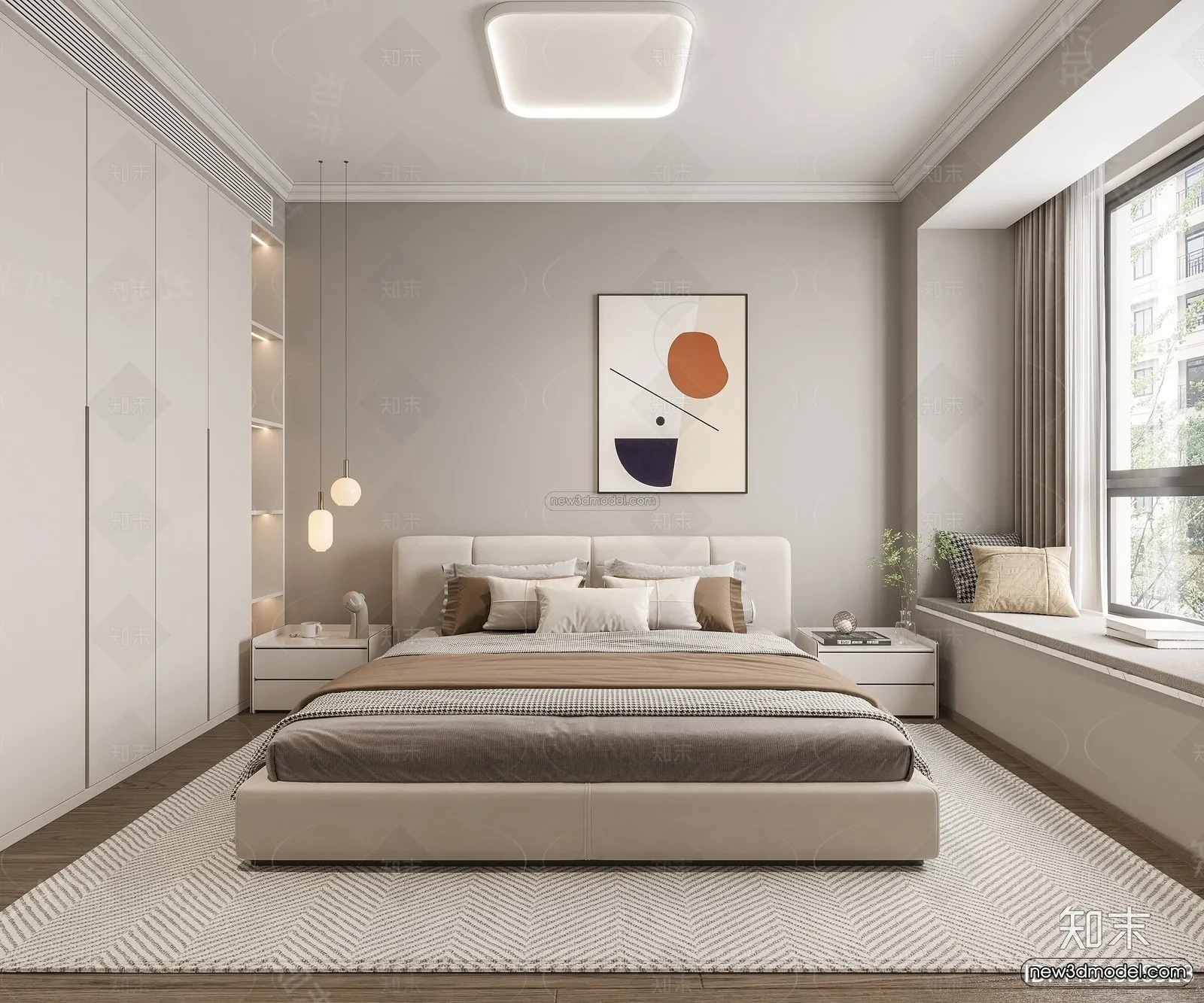 Modern Style Interior 3D Blocks and 3D Models – Bedroom 3D Scene – 507 – CORONA