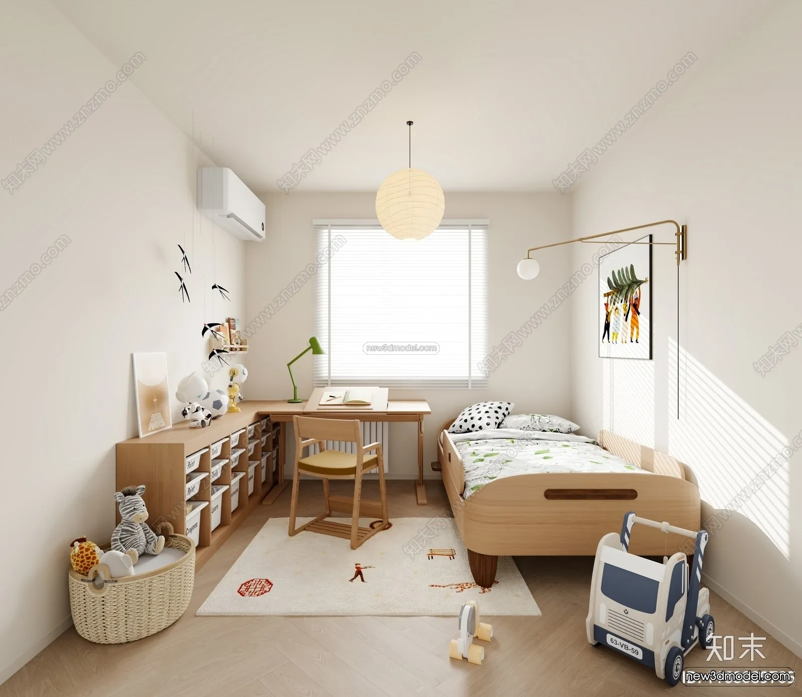 Modern Style Interior 3D Blocks and 3D Models – Bedroom 3D Scene – 519 – CORONA