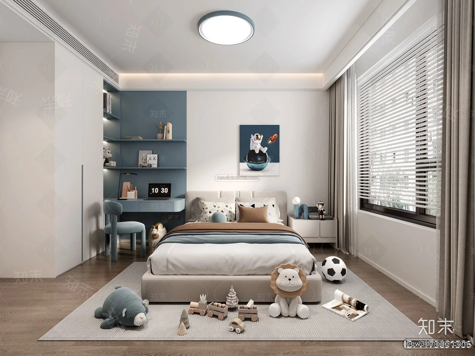 Modern Style Interior 3D Blocks and 3D Models – Bedroom 3D Scene – 525 – CORONA