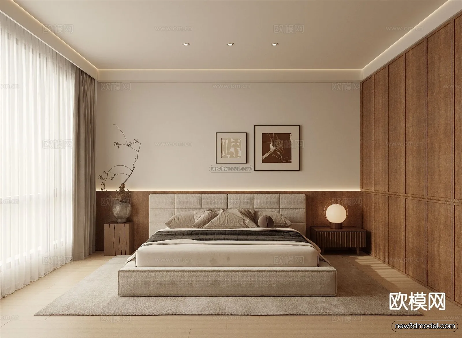 Modern Style Interior 3D Blocks and 3D Models – Bedroom 3D Scene – 562 – CORONA