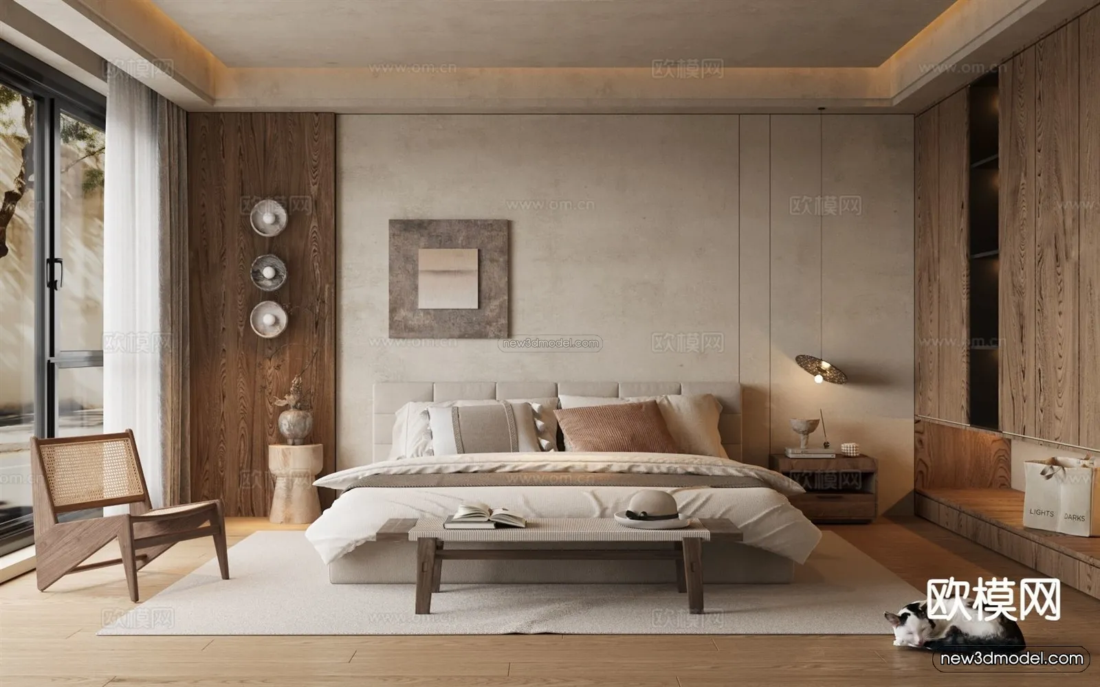 Modern Style Interior 3D Blocks and 3D Models – Bedroom 3D Scene – 565 – CORONA