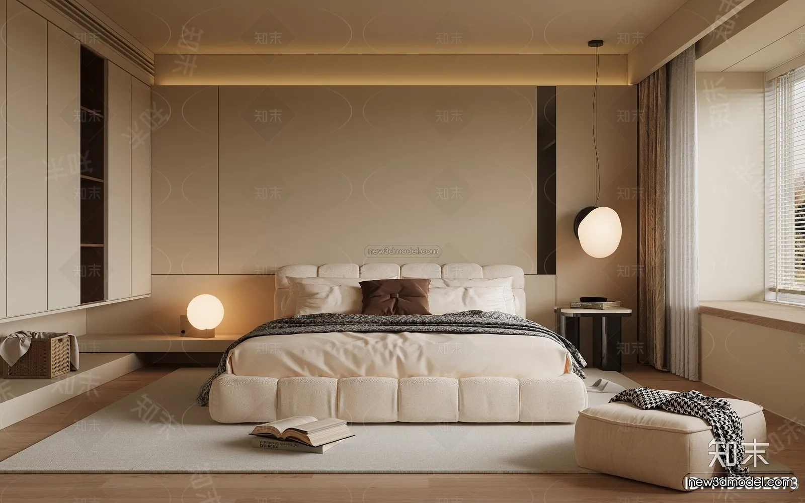 Modern Style Interior 3D Blocks and 3D Models – Bedroom 3D Scene – 574 – CORONA