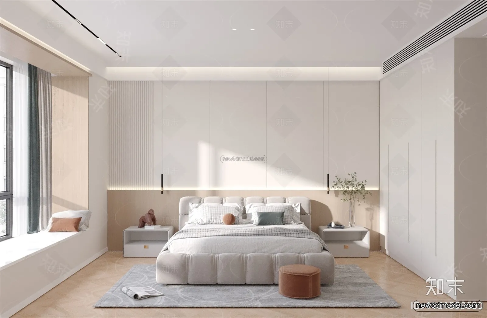 Modern Style Interior 3D Blocks and 3D Models – Bedroom 3D Scene – 584 – CORONA