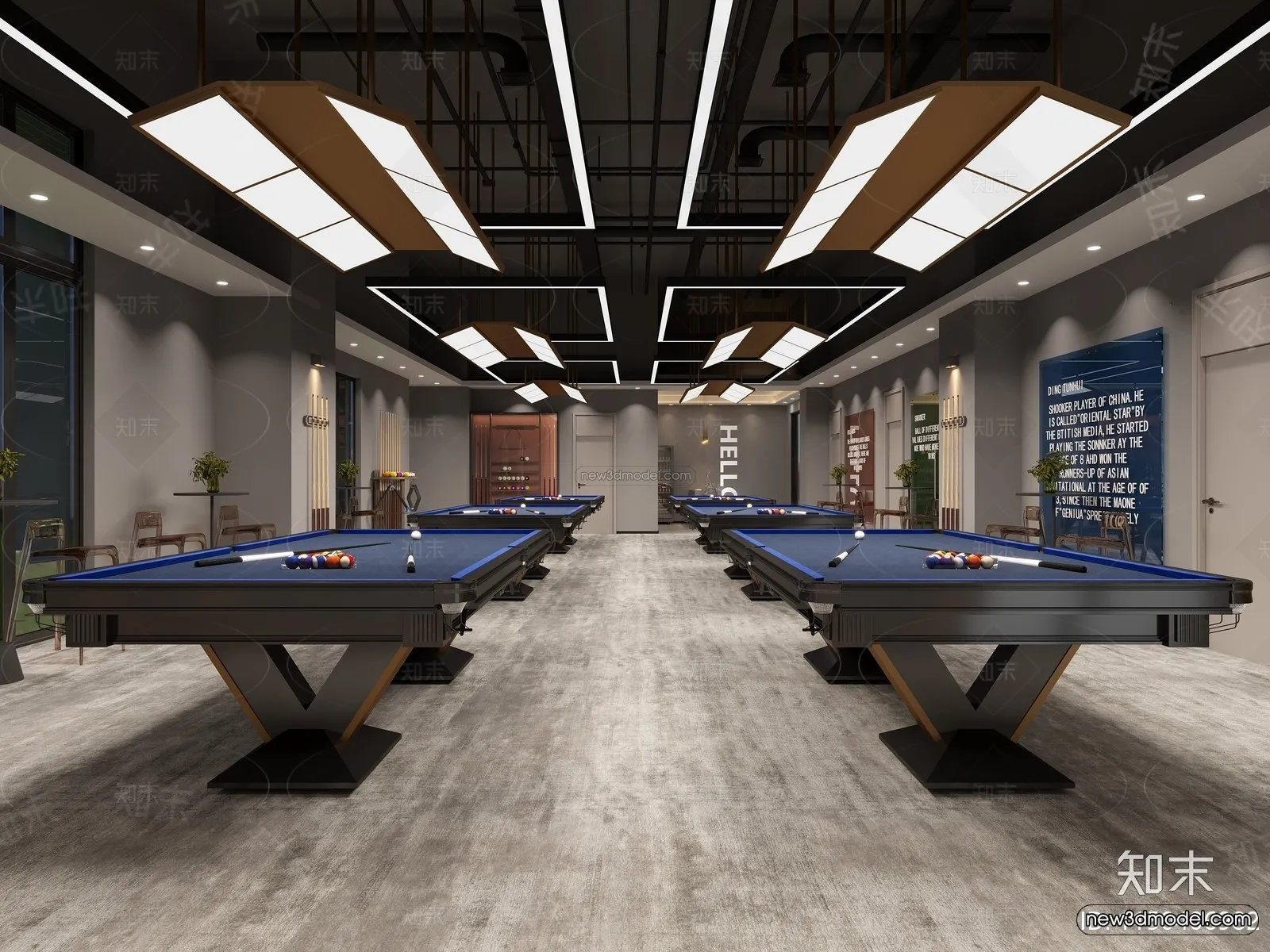 Modern Style Interior 3D Blocks and 3D Models – Billard 3D Scene – 775 – CORONA