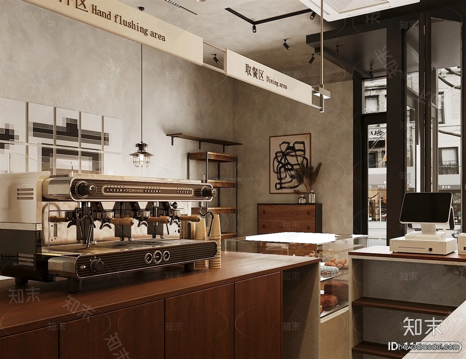 Modern Style Interior 3D Blocks and 3D Models – Coffee Shop 3D Scene – 860 – CORONA