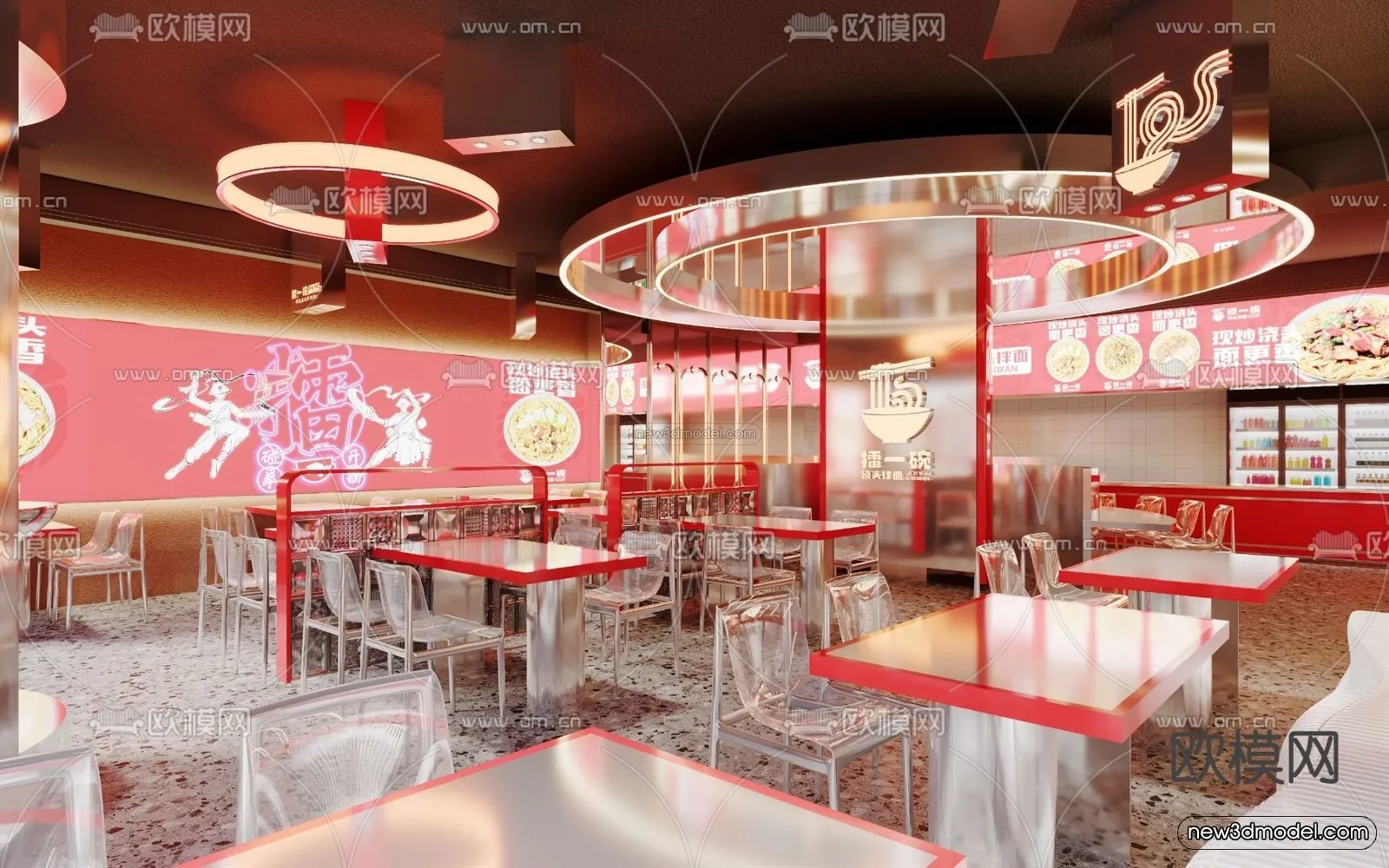 Modern Style Interior 3D Blocks and 3D Models – Coffee Shop 3D Scene – 864 – CORONA